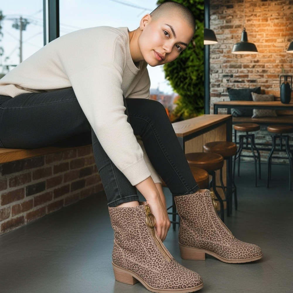 Lucky Brand‎ Tan Leopard Ankle Boots